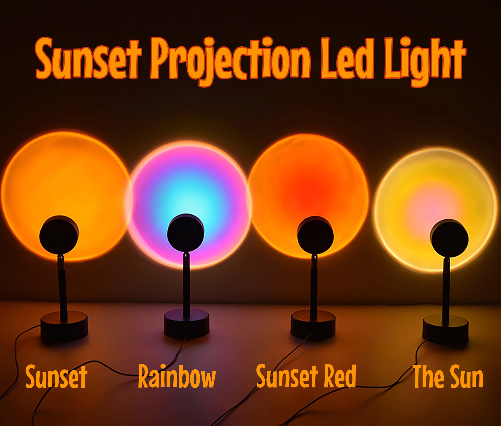 Sunset Lamp Lámpara de pie led puesta de sol cubierta | Etsy