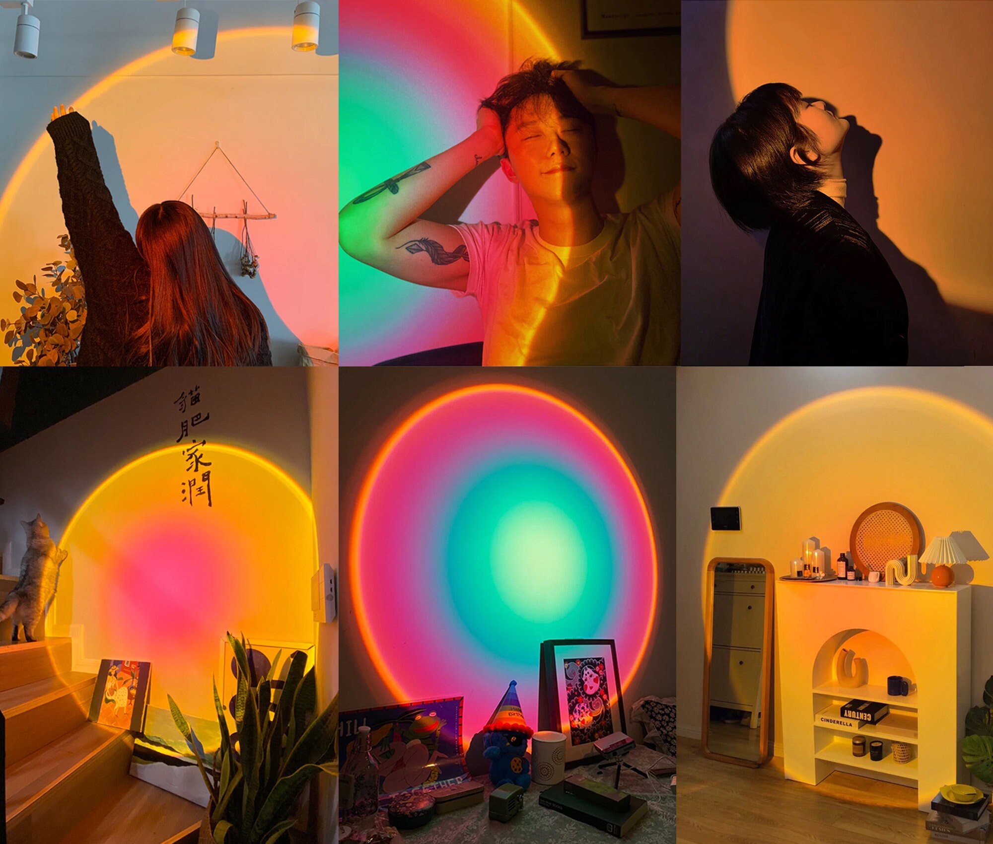 Sunset Lamp Lámpara de pie led puesta de sol cubierta Etsy