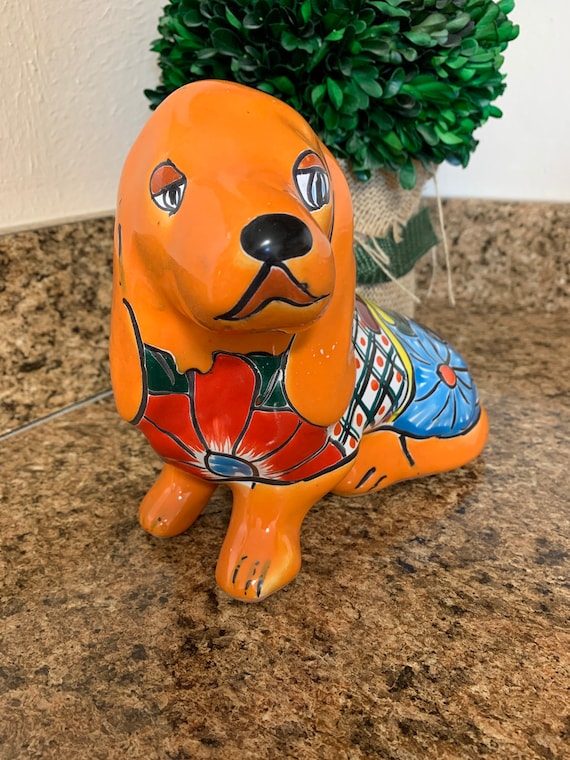 Mexican Talavera Pottery Yard Garden Art Cute Dachshund Floppy Etsy
