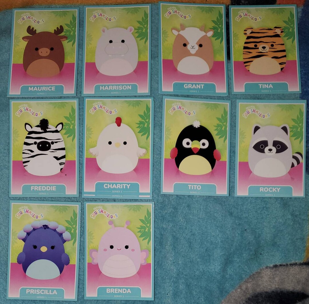 Squishmallow Trading Cards Lot 5 wildlife Squad Etsy