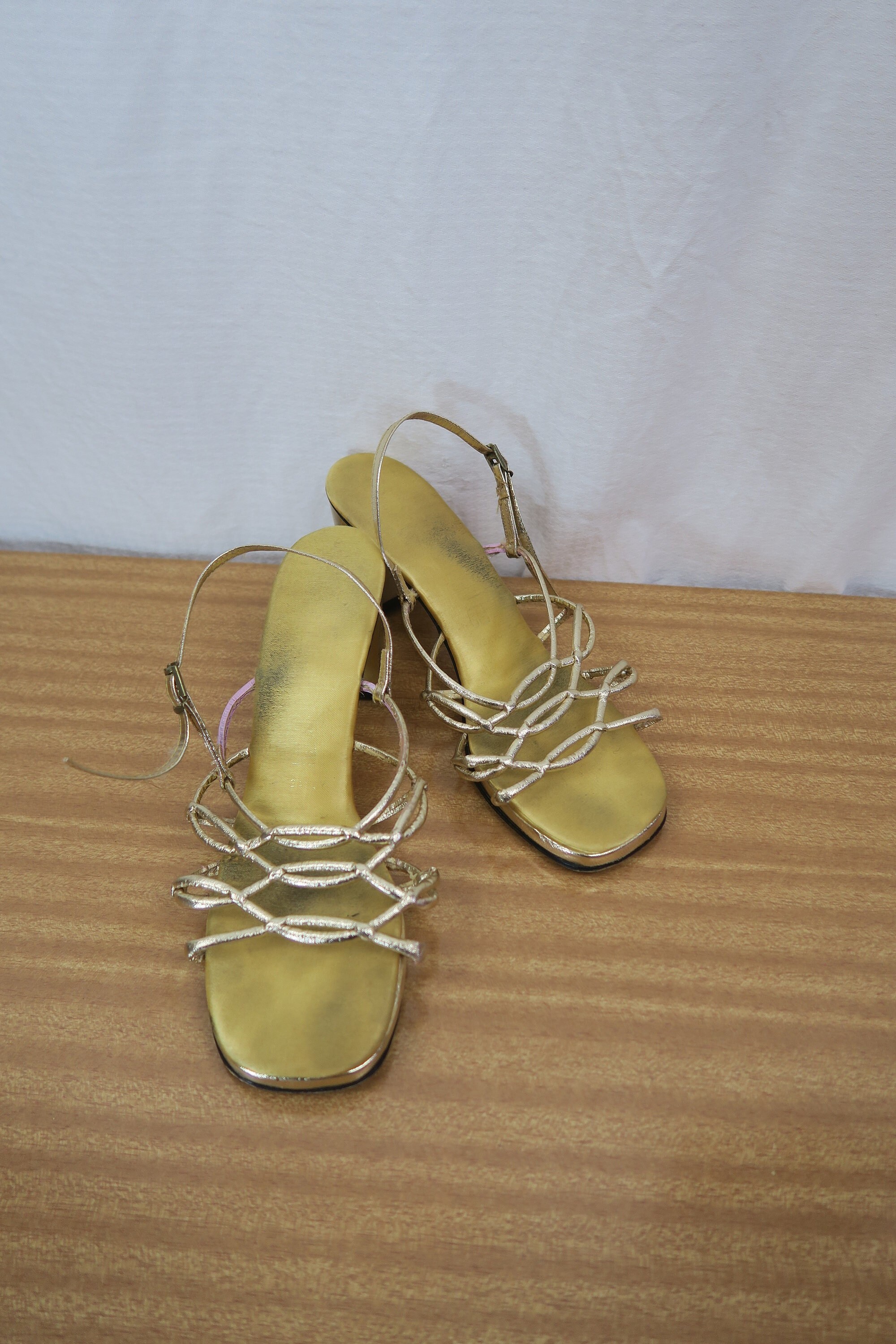 Vintage 60s Signals metallic gold sandals with faux stone embellishmen –  Hey Tiger