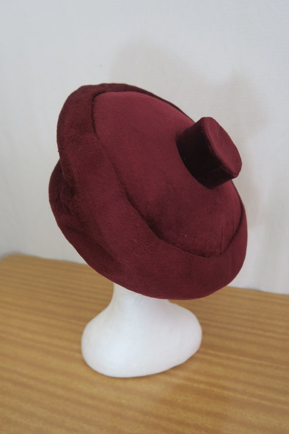 Vintage 1960s Maroon Burgundy Red Faux Suede Overs