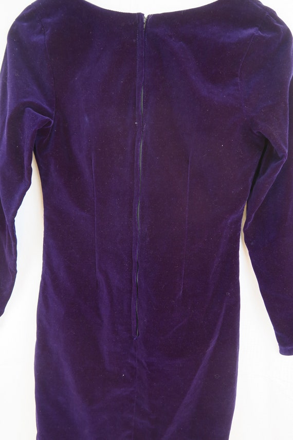 Vintage 90s Dark Purple Velvet Velveteen Sweethea… - image 7