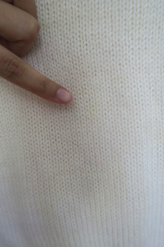 Pale Pink Handknit Wool Vintage Jumper - image 8