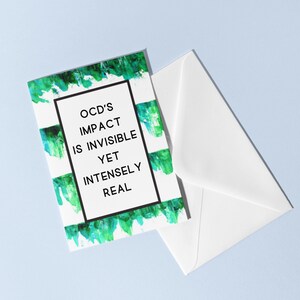 Handgemaakte kaart met ondersteuning voor OCS | Kaart obsessief-compulsieve stoornis | Handgeschilderde wenskaart | Geestelijke gezondheidskaart | Aanmoedigingskaart
