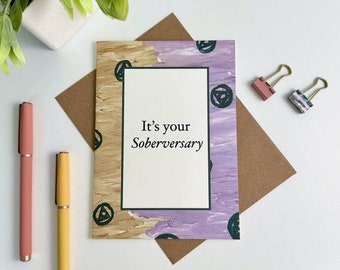 Celebrate Sobriety with Handmade Congrats Card, Soberversary Greeting, Perfect Gift for Sober Anniversary, Sobriety Congratulations