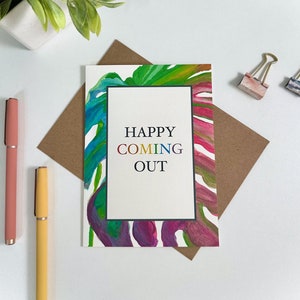 Congrats LGBTQ Coming Out Card, Handmade Rainbow Support Card, Gay & Lesbian Pride Greeting, LGBTQ Supportive Greeting Card, Coming Out Card