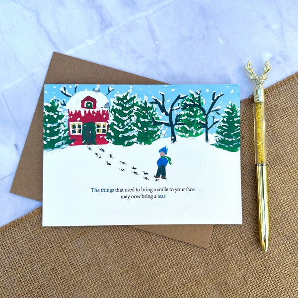 Grief and Loss Christmas Card, Widow or Widower Card, Loss Holiday Card, Thinking of You Card, Handmade Christmas Card, Widow Christmas Card