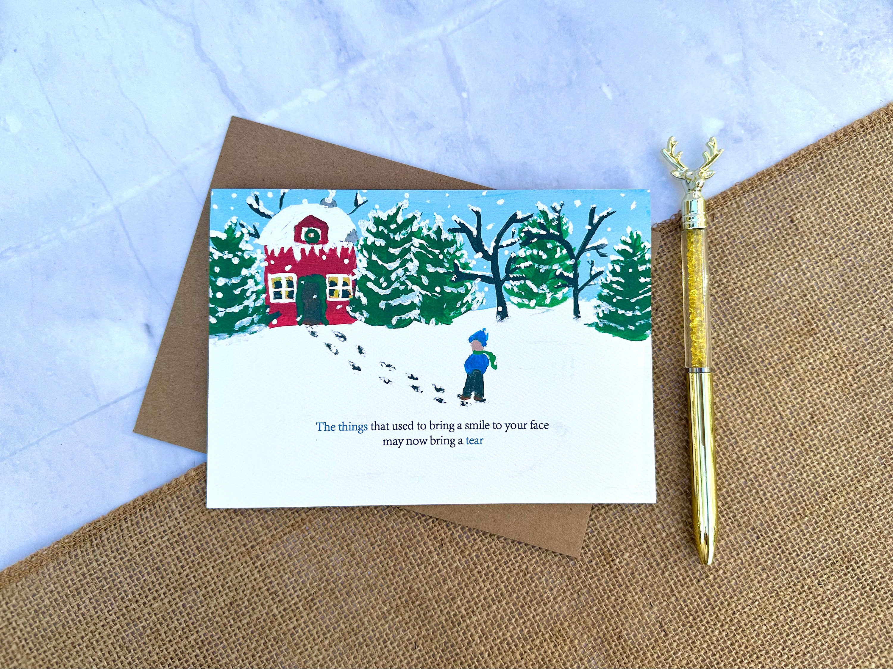Grief and Loss Christmas Card, Widow or Widower Card, Loss Holiday Card, Thinking of You Card