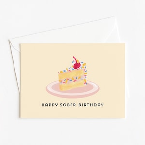 禁酒バースデーカード、手作りの禁酒グリーティングカード、禁酒お祝いカード、禁酒記念日カード、依存症回復ギフト、マイルストーンカード