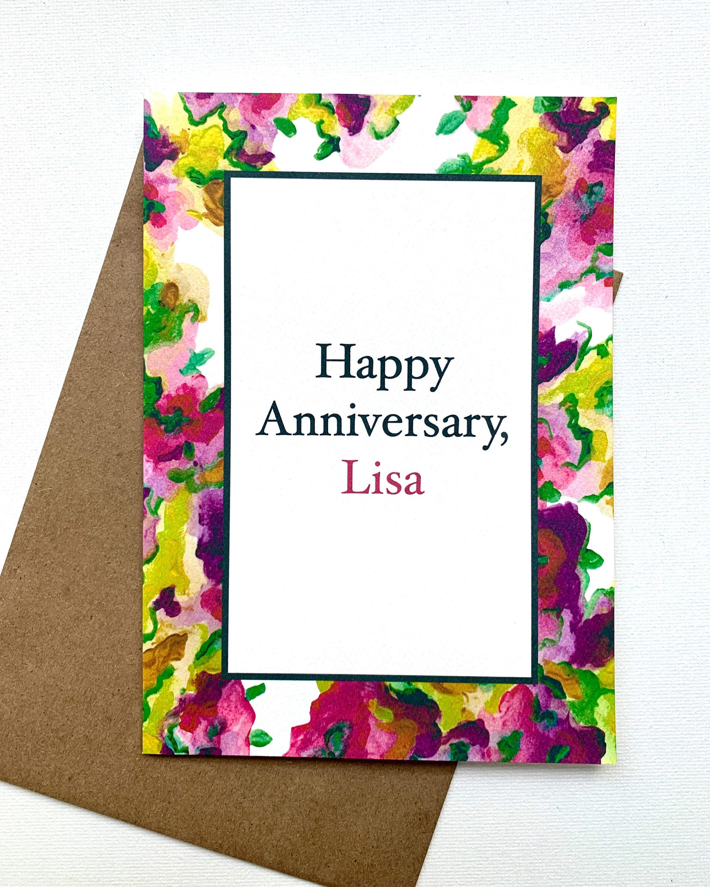Custom Anniversary Card Personalized Greeting Card Etsy UK