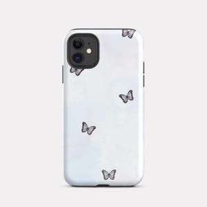 TRANS BUTTERFLY iPhone Tough Case, Trans Pride Flag Colors, LGBTQ+ Phone Case, Queer Art, Aesthetic Phone Case, Transgender Pride Gift