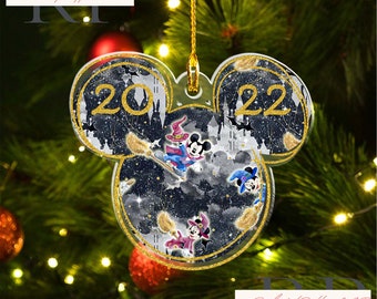 Disney Weihnachtsbaumschmuck Ornament Set Mickey Köpfe silber Weihnacht Schmuck 