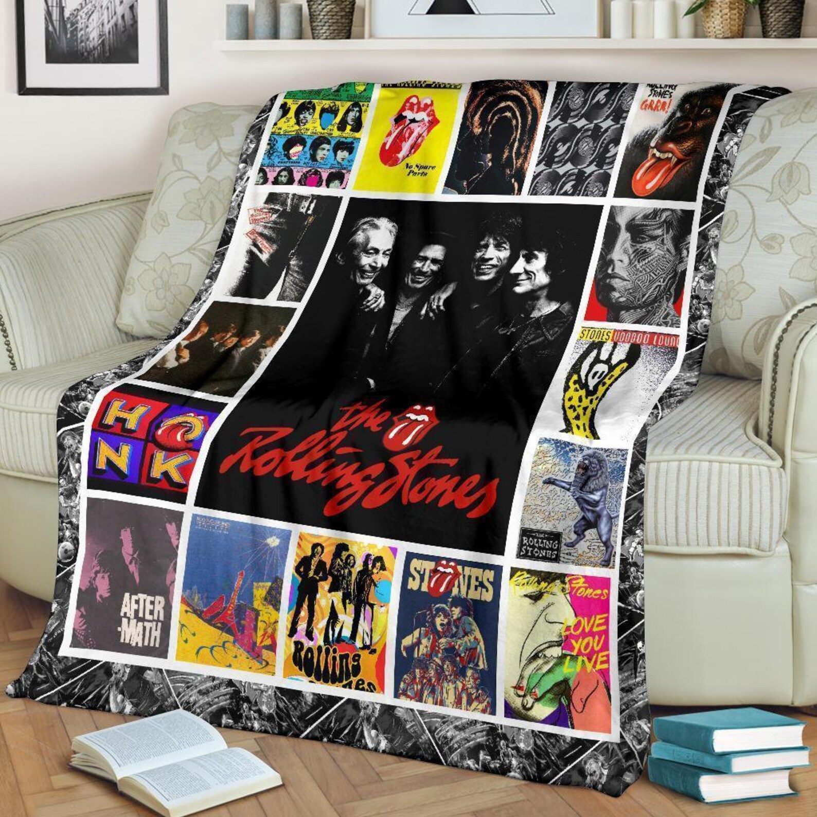 The Rolling Stones Quilt Blanket Music Fan Gift Idea Gift For Etsy