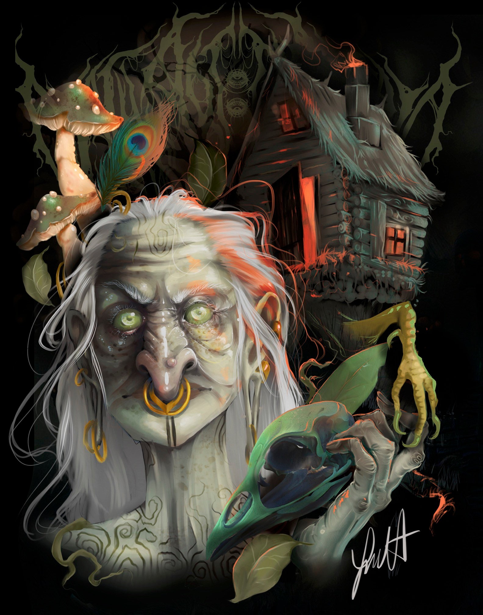 Baba Yaga Original Artwork 11x14 Print Etsy 