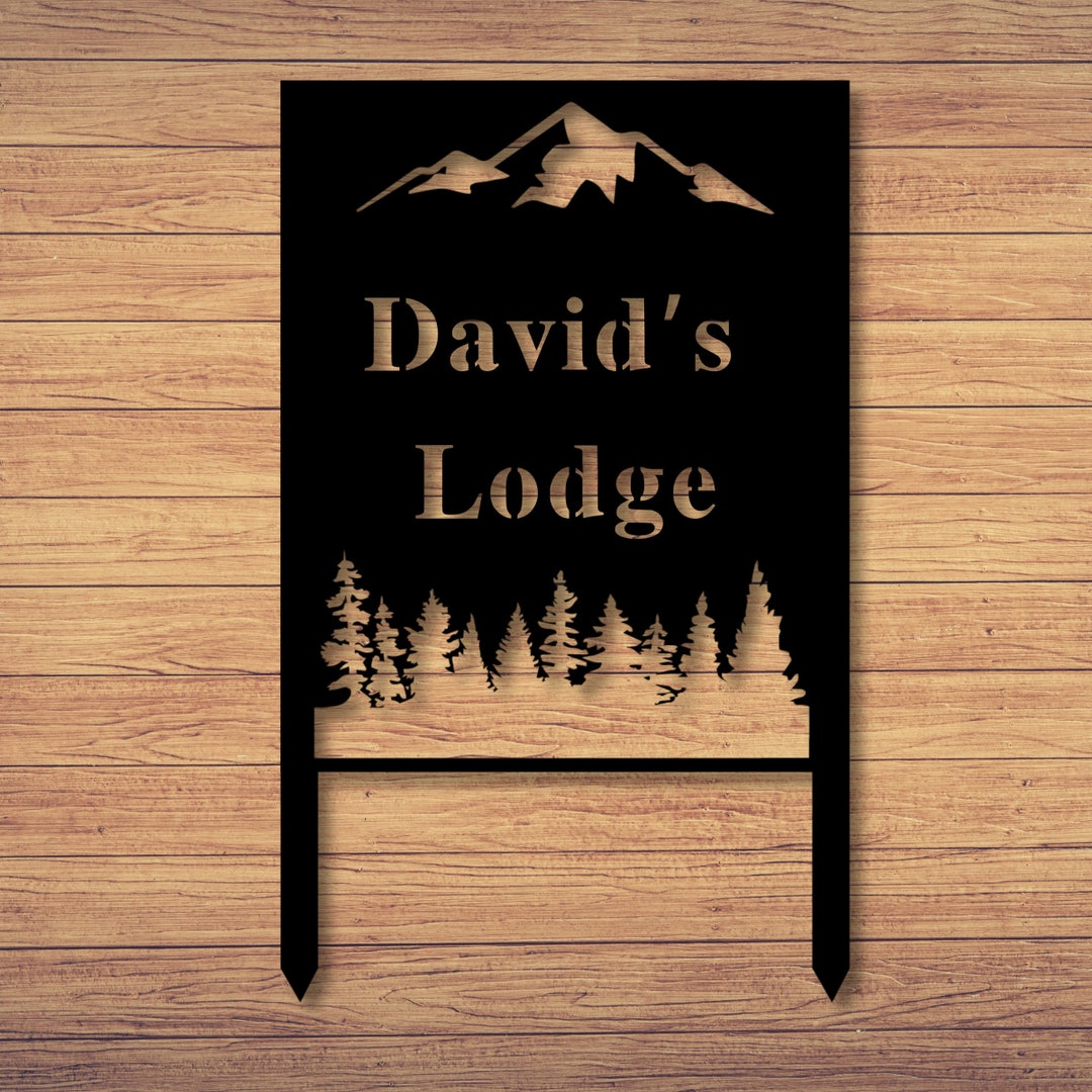 Custom Cabin Sign Metal Address Sign Mountain Home Sign Etsy