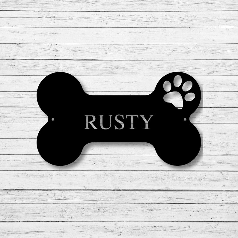 Custom Metal Dog Name Sign Dog House Sign Personalized Dog Etsy