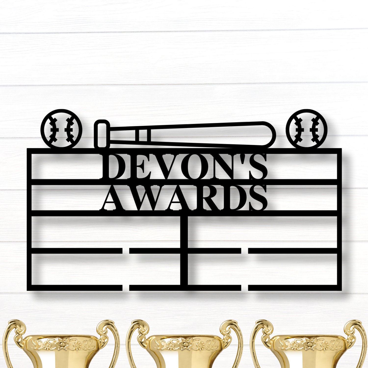 Custom Name Medal Holder/hanger Baseball Medal Holder Etsy