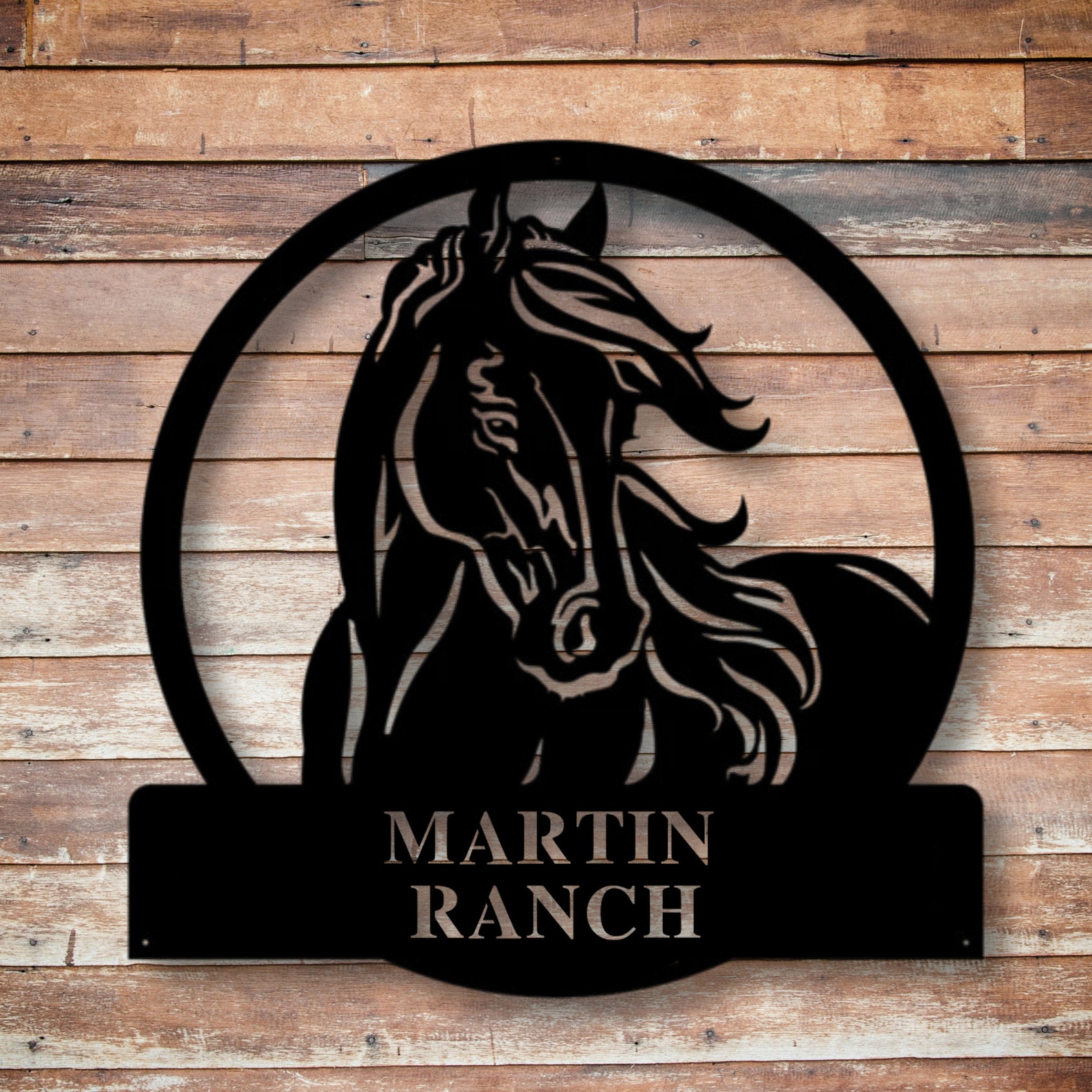 Custom Horse Sign Metal Name Sign Farmhouse Decor Outdoor Etsy