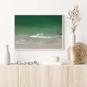 Digital Beach Print, Aerial Photography, Ocean Wall Art, Wave Art, Coastal Print, Wall Decor | Luskentyre Beach - Harris, Scotland
