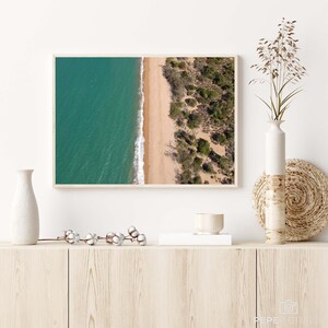 Digital Beach Print, Tropical Coastal Poster, Ocean Wall Art, Aerial Beach Photography, Droneshot | The Shore - Magnetic Island, Australia