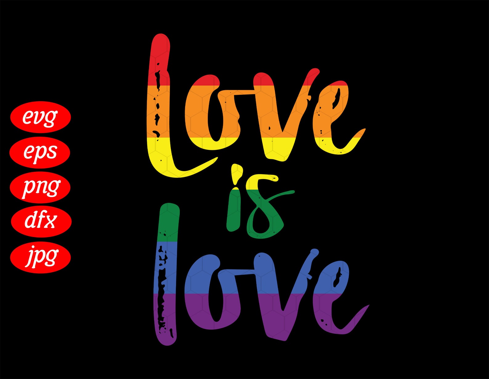 Love is Love Svg Rainbow Heart Svg Lesbian Gay Pride | Etsy