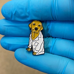 Laboratory Science Dog Pin | Labrador Retriever, Dog, Puppy, Soft Enamel Pin