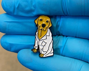 Laboratory Science Dog Pin | Labrador Retriever, Dog, Puppy, Soft Enamel Pin