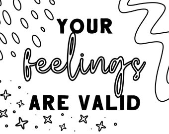 Målarbilder om mental hälsa: Positiva affirmationer (digital nedladdning)