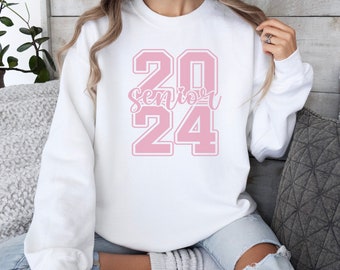 2024 Senior Class Sweatshirt, 2024 Graduate, Custom Year Shirt, Apparel for High School Seniors, Senior Graduation Gift, Pink sweatshirt