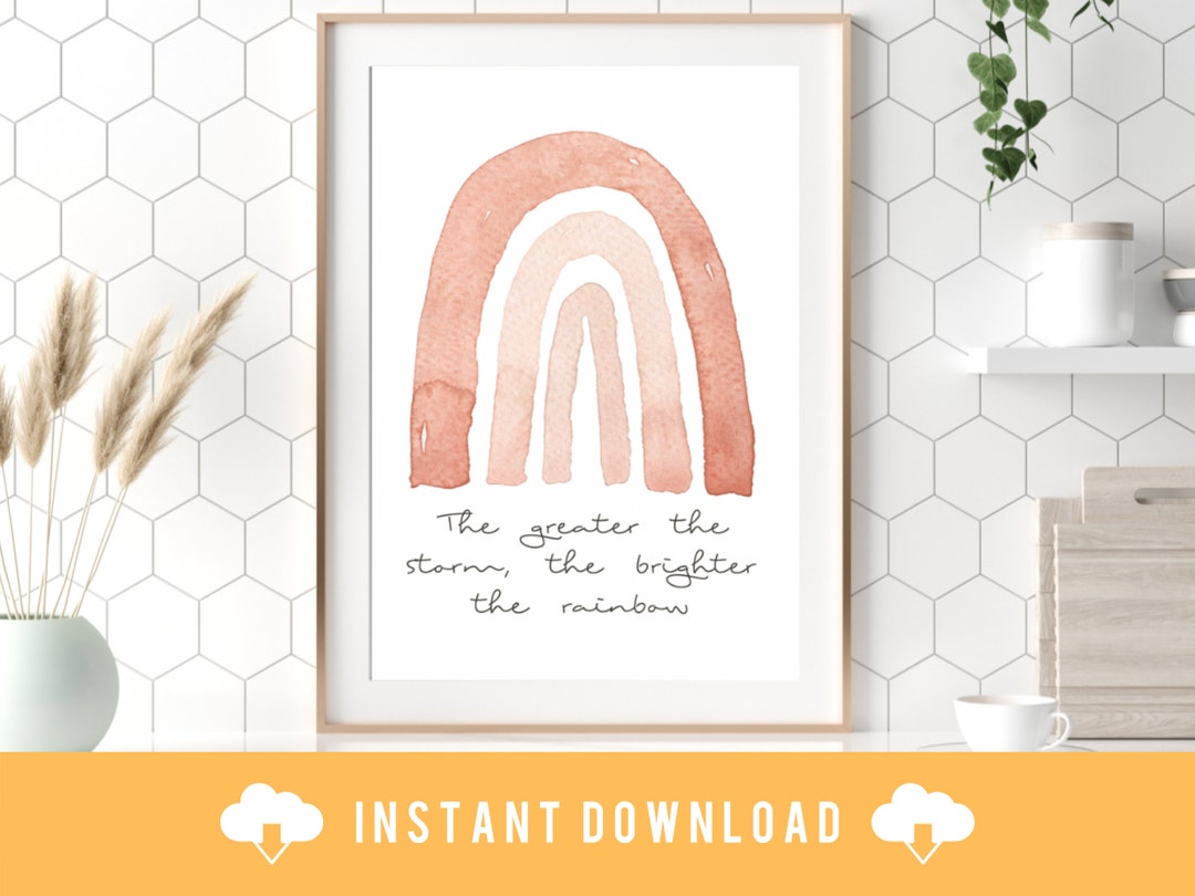 Watercolor Rainbow With Quote | Printable Wall Art Digital Prints ...