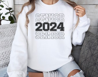 2024 Senior Class Sweatshirt, 2024 Graduate, Custom Year Shirt, Apparel for High School Seniors, Senior Graduation Gift, Black sweatshirt