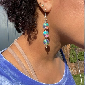 Holographic Crystal Super Sparkle 3-Tier Earrings