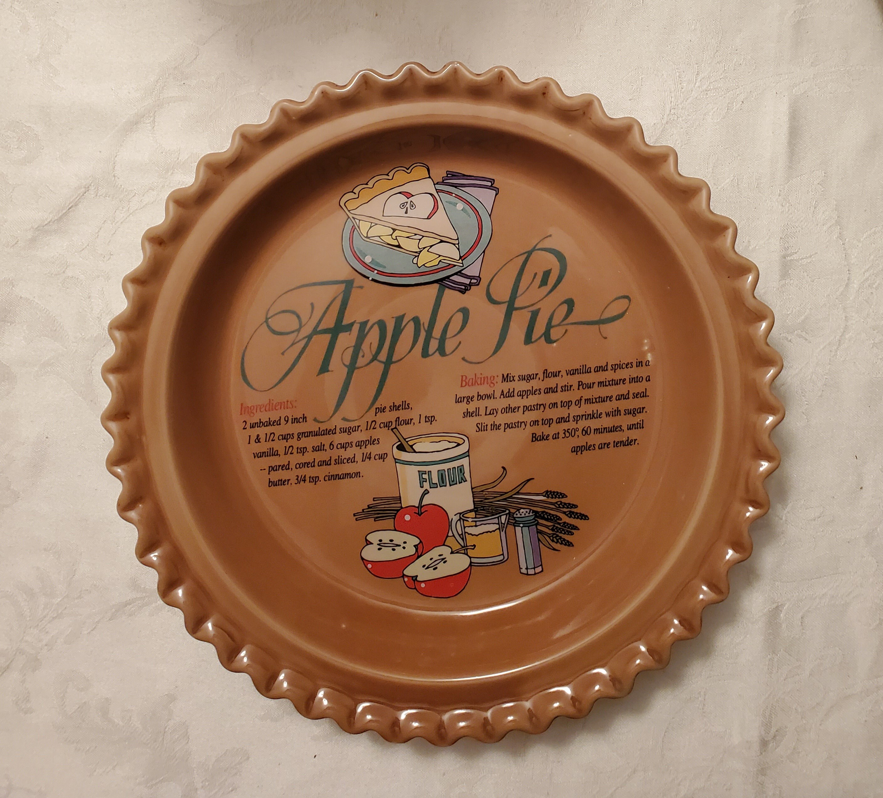 Buy Apple Pie Recipe Dish 10.65 Brown by Universal Trumps Corp Online