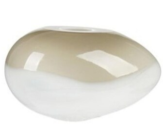 Retired Hosely's Elegant Egg Shaped Two Tone Glass Vase, 8.27" x 4" x 4"