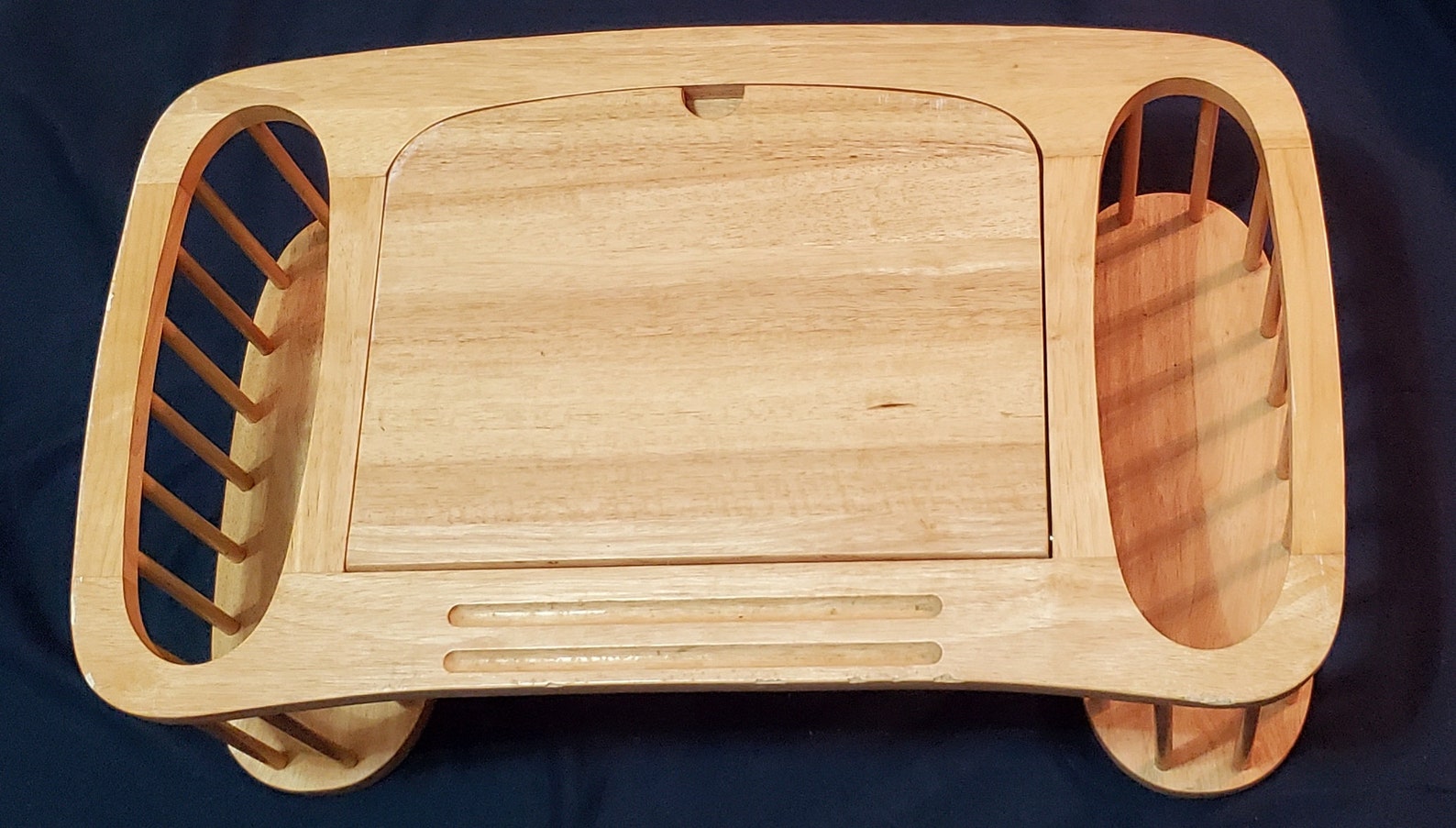 Lg Sturdy Solid Blonde Wood Breakfast in Bed Tray Reading Table With