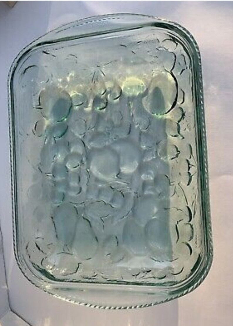 Vintage Green Libbey Glass Orchard Fruit Casserole Baking Dish 12 X 9 Ovenproof Etsy