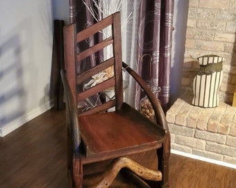 Primitive Original Folk-Art Ladder-Back Found Material Chair One Of A Kind/ Sundance Ladder Chair