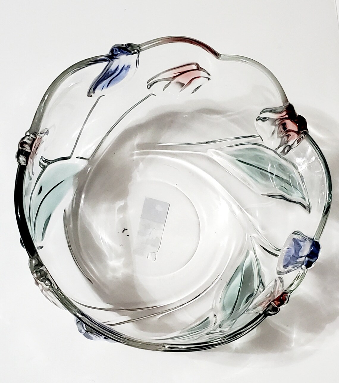 Mikasa Tivoli Tulips Glass Raised Flowers Serving Bowl NWT Etsy