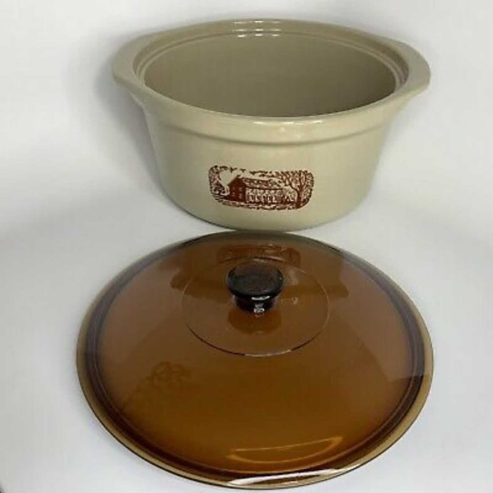 Amana Country Cooker Western Stoneware With Lid Radarange Etsy