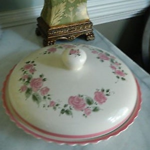 Vintage Gibson Roseland Floral Pie Plate with Lid - Pre-Owned