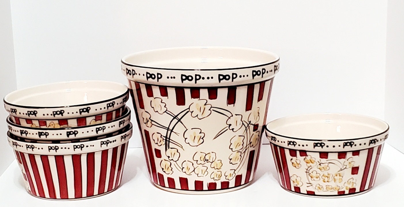 Popcorn Five Ceramic Bowls by Tabletops Unlimited Etsy