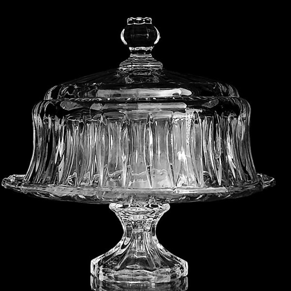 Shannon Godinger 24 % Lead Crystal Cake Dome Plate Stand Chip Dip Display