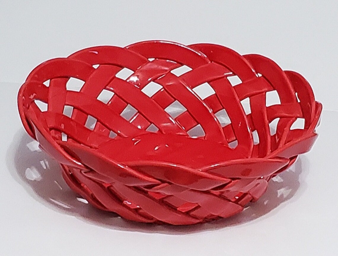 Rare Primogi Red Porcelain Lattice Weave Woven Ceramic Etsy