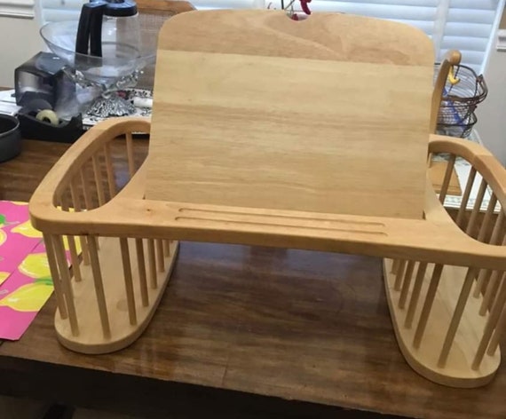 Lg Sturdy Solid Blonde Wood Breakfast in Bed Tray Reading Table