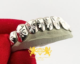 Custom Snowflake Grillz: Frosted 925 Silver, 10K/14K Gold Dental Jewelry