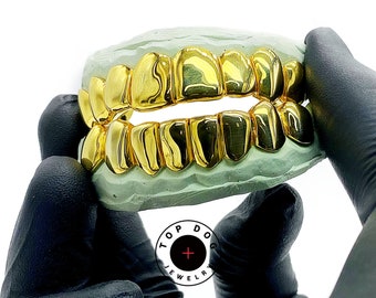 Solid gold grillz, Perm cut Grillz, Permanent looking grillz, Silver grillz, Natural looking grillz with perm cuts, Jewelry gift for him