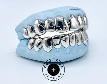 Permanent Looking Grillz, Trendy Custom Deep Cuts, (Silver 925 - 14K Gold), Fast 3 Days Turnaround, FREE 2 Day Shipping by TOPDOGJEWELRY