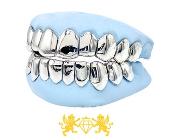 Custom Grillz: Sterling Silver, 10K/14K Gold, Plain Design