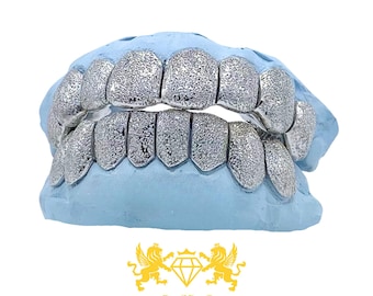 Custom Diamond Dust Grillz: zilver, 10K of 14K goud